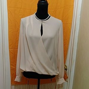 Ann Taylor Sherbet Orange Wrap Blouse Sz Small